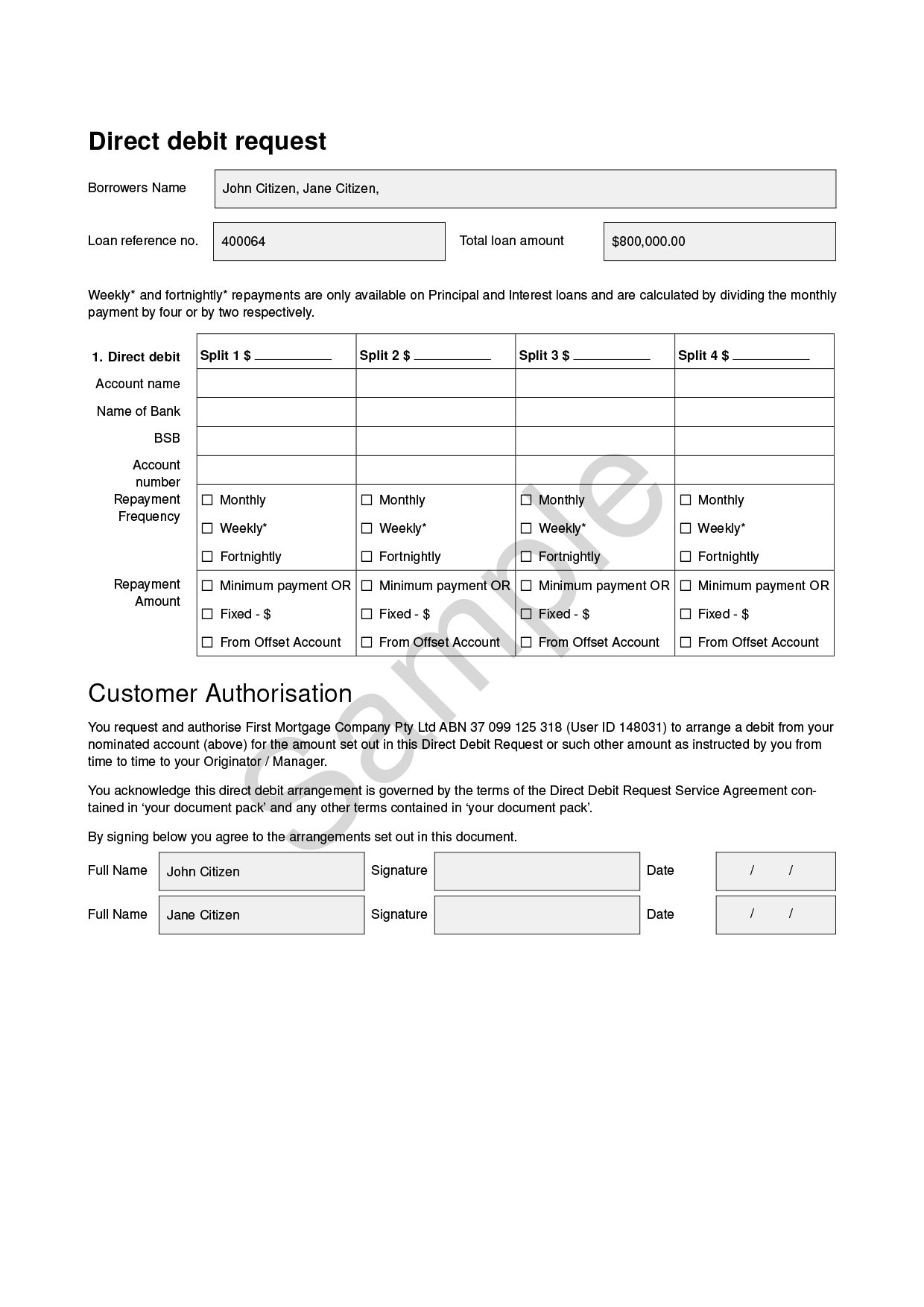 Direct debit request Intended For direct debit agreement template