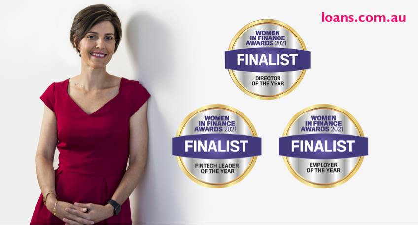 Marie Mortimer and loans.com.au up for three Women In Finance Awards