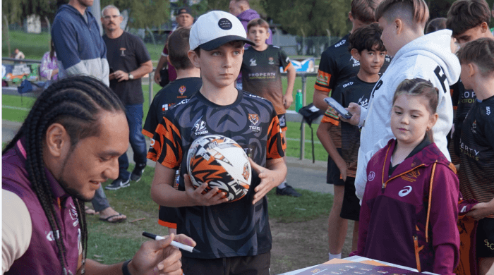 A memorable training session for Easts Juniors Rugby League Club